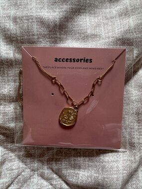 Accessorize Gold Medallion Pendant Necklace